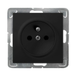 IMPRESJA Gniazdo pojedyncze z uziemieniem czarny metalik GP-1YZ/m/33