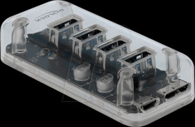 64087 External USB 3.0 Hub with 4 Ports transparent
