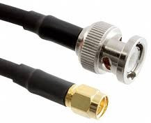 Coaxial cable, BNC plug (straight) to SMA plug (straight), 50 Ω, RG-58/U, grommet black, 500 mm, 245101-04-M0.50