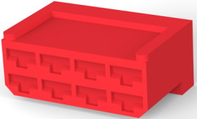 Insulating housing for 6.35 mm, 8 pole, PA, UL 94V-2, red, 163007-1
