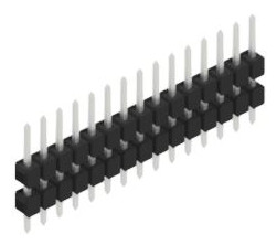 Pin header, 15 pole, pitch 2.54 mm, straight, black, SL507115Z