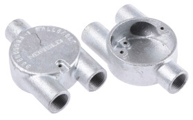 Łącznik do kanałów kablowych RS PRO gwint M4 20mm Puszka Y Stal Srebrny