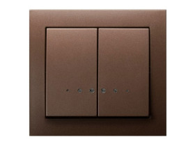 KIER Wyłącznik podwójny świecznikowy z podświetleniem niebieskim