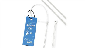 Opaska Kablowa Opaska Zaciskowa Bezhalogenowa 3,6X250 Biała Opk. 100 Szt....