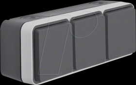 47733515 Outlet, 3-way horizontal with hinged lid AP, W.1, grey