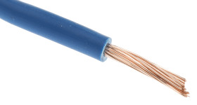 Przewód montażowy 1,5mm² Niebieski RS PRO Poliolefina usieciowana EI5 18 AWG 750 V dł. 100m 27/0,25 mm +90°C Euroclass