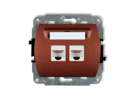 TREND Gniazdo komputerowe podwójne 2xRJ45 kat.6 8-stykowy brązowy metalik 9GK-4 KARLIK