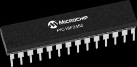 PIC microcontroller, 8 bit, 48 MHz, DIP-28, PIC18F2455-I/SP