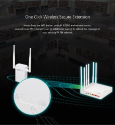 Wzmacniacz sygnału WiFi 300Mb/s, 2,4GHz, 1x RJ45 100Mb/s, 2x 4dBi Totolink EX200