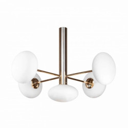 Lampa sufitowa OMI z czterema złotymi ramionami, szklane klosze, źródło 5*G9 - 1199 Zuma Line