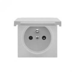 Simon 55 Pokrywa gniazda wtyczkowego pojedynczego z klapką w kolorze pokrywy do: SGZ1CM, SGZ1M Aluminium mat TGZ1BUZP/143