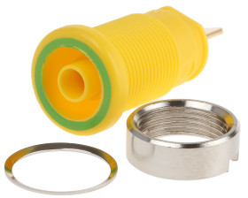 Gniazdo bananowe Żeński Wypustka typ Gniazdo bananowe Zielony/żółty 25A Hirschmann Test & Measurement rozmiar 4 mm