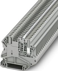 Knife disconnect terminal, screw connection, 0.14-6.0 mm², 2 pole, 20 A, 6 kV, gray, 3046150