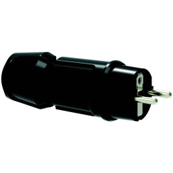 Bals 7372 Safety Plug, 250V, 16A, Black, IP44, Screw Terminal, Polyamide