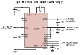 Wide V Range Dual Output 350mA Step-Down Charge Pump with Watchdog Timer