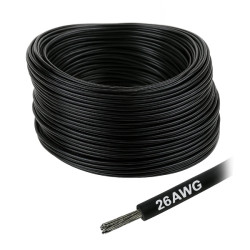 Przewód silikonowy miedziany ocynowany 26AWG - 28 żył - 0,14 mm2 - czarny - elastyczny