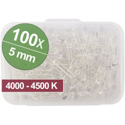 Quadrios 1802O034 LED set Natural white 5 mm 20 mA 3.0 V Wired LEDs