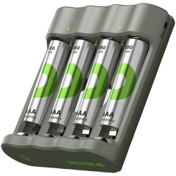 GP RCKCHB441U396 B441 Charger 4 AA/AAA Cells USB LED Status Safe