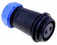 SPP2911-2GZ Gniazdo 2 pin na kabel (13-16mm) okrągły, zakręcany, wodoodporny - gwint zewnętrzny (50A)