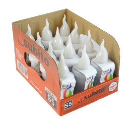 Wkład do znicza świeczka LED Subito S5 RGB (12 szt)