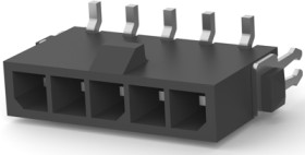 Pin header, 5 pole, pitch 3 mm, straight, black, 2-1445052-5