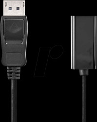 CCGB37150BK02 DP 1.2 to HDMI A plug, 4K/30Hz, 0.2 m