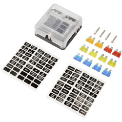 TRU COMPONENTS TC-13473376 6 Way Fuse Box with 5-20A Car Fuses Automotive Fuse