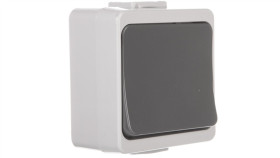 Jantar-Bis Łącznik Pojedynczy Z Podświetleniem N/T Ip44 Szary Wnt-1J-B/S