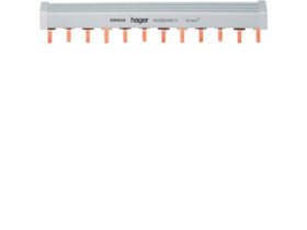 Szyna grzebieniowa kołkowa pozioma 12 modułów 4P 10 mm2 KB463A HAGER