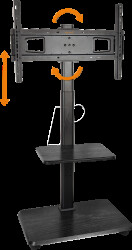 HP 129 L TV stand with castors, 32" to 75", portrait and landscape format