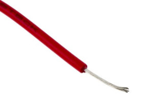 Przewód jednożyłowy linkowy, Przewód do urządzeń, 0,26 mm², 3/0,07 mm, 23 AWG, PVC, 250 V, Czerwony, dł. 100m, RS PRO
