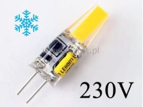 Żarówka LED G4; 6W; zimna; silikon; lizak; 230V
