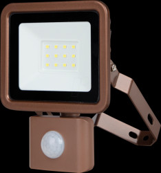 2707614040 LED floodlight, 10 W, 800 lm, 6500 K, IP44, sensor, bronze