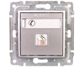 VENA Gniazdo telefoniczne pojedyncze RJ11 aluminium 514063
