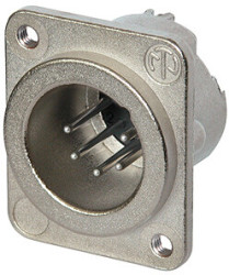 XLR panel plug, 5 pole, silver-plated, 1.0 mm², AWG 18, zinc die casting, NC5MD-LX-M3