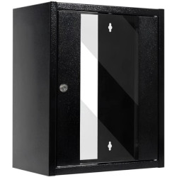 Szafa wisząca RACK 10 9U 300mm drzwi szklane czarna NETRACK S-Line