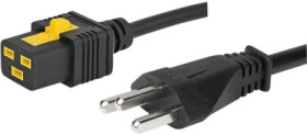 Device connection cable, Switzerland, plug type J, straight on C19 socket, straight, H05VV-F3G1.5 mm², black, 2 m, 6051.2045