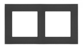 Simon 55 Ramka 2-krotna Nature Szkło mrożone czarne TRN2/179