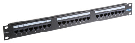 Panel krosowniczy LSA, GigaPlus, Cat5e, 24 portów, RJ45, UTP, 1U, Czarny