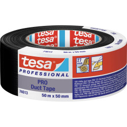 tesa 74613-00002-00 PRO duct Tape black 50m x 50mm water-repellent repair