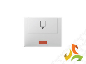 BERKER K.1 Nasadka z nadrukiem i czerwoną soczewką do wyłącznika hotelowego biały połysk 16417109 HAGER