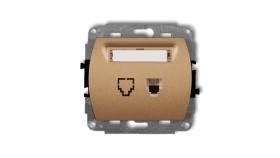 Trend Gniazda Telefoniczne Pojedyncze 1Xrj11, 4-Stykowy Złoty Metalik 8Gt-1