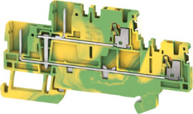 Terminal block, push-in connection, 1.5 mm², 4 pole, 17.5 A, 6 kV, green/yellow, 2675800000