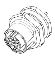Złącze wielostykowe przemysłowe 8-pinowe M12 Montaż na płytce drukowanej Gniazdo TE Connectivity