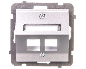 AS Obudowa gniazda komputerowego podwójnego skośna srebro GPK-2GS/p/18