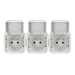 NOWE PLEXO 55 Gniazdo 3x2P+Z poziome komplet mechanizm 16A - 250V AC~ białe 069644L