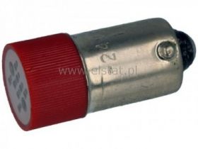 Żarówka 24V BA9S bagnetowa czerwona SMD