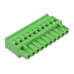 10-Way 5.08mm Vertical Pluggable Terminal Block Green 15A 300V