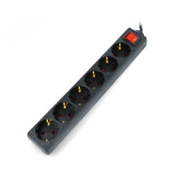 Listwa zasilająca z zabezpieczeniem Esperanza Titanum TL140D czarna - 6 gniazd - 3m