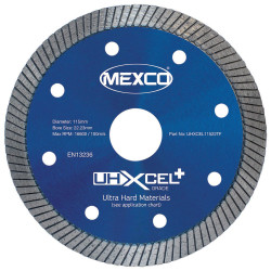 MEXCO UHXCEL11522TF UHXCEL&#x2B; Ultra Hard Plus Diamond Blade 115 x 22mm